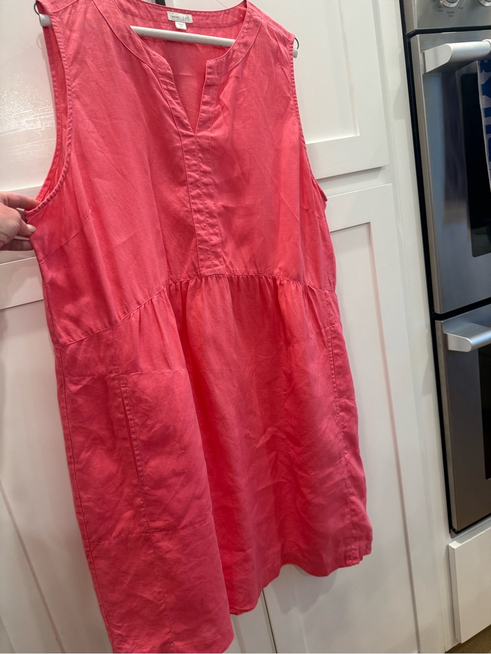 Coral Sleeveless Tunic Dress